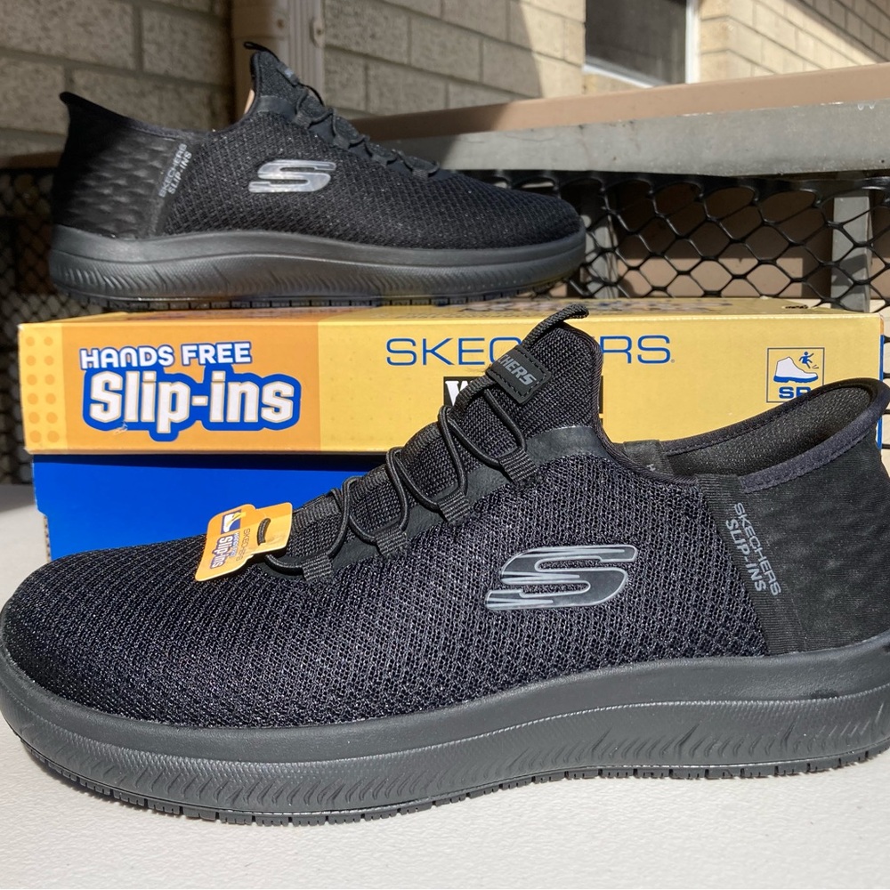 Skechers Slip-ins Work: Summits SR Enslee Hands Free Slip on Black Sneakers 10 W - Picture 17 of 17